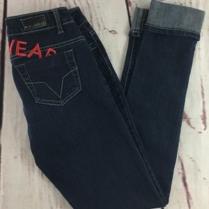 Rocawear Dark Cuffed Skinny Jeans Juniors Sz 3